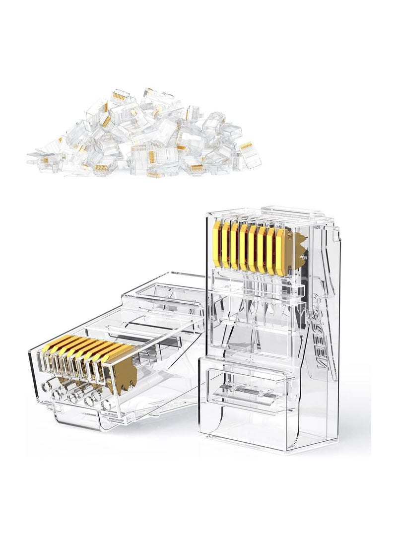 null - SPACE Passthrough Plug Ethernet Cable RJ45 LAN Connector Crystal Unshielded - PACK 50 - Image 1