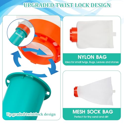 POOLWHALE Premium Pool Vacuum Jet Underwater Cleaner, 3 Scrub Brushes, 2 Fine Mesh Bags, 6 Section Telescopic Pole of 56.5" and Handle - for Above Ground Pools,Spas & Ponds - Image 3