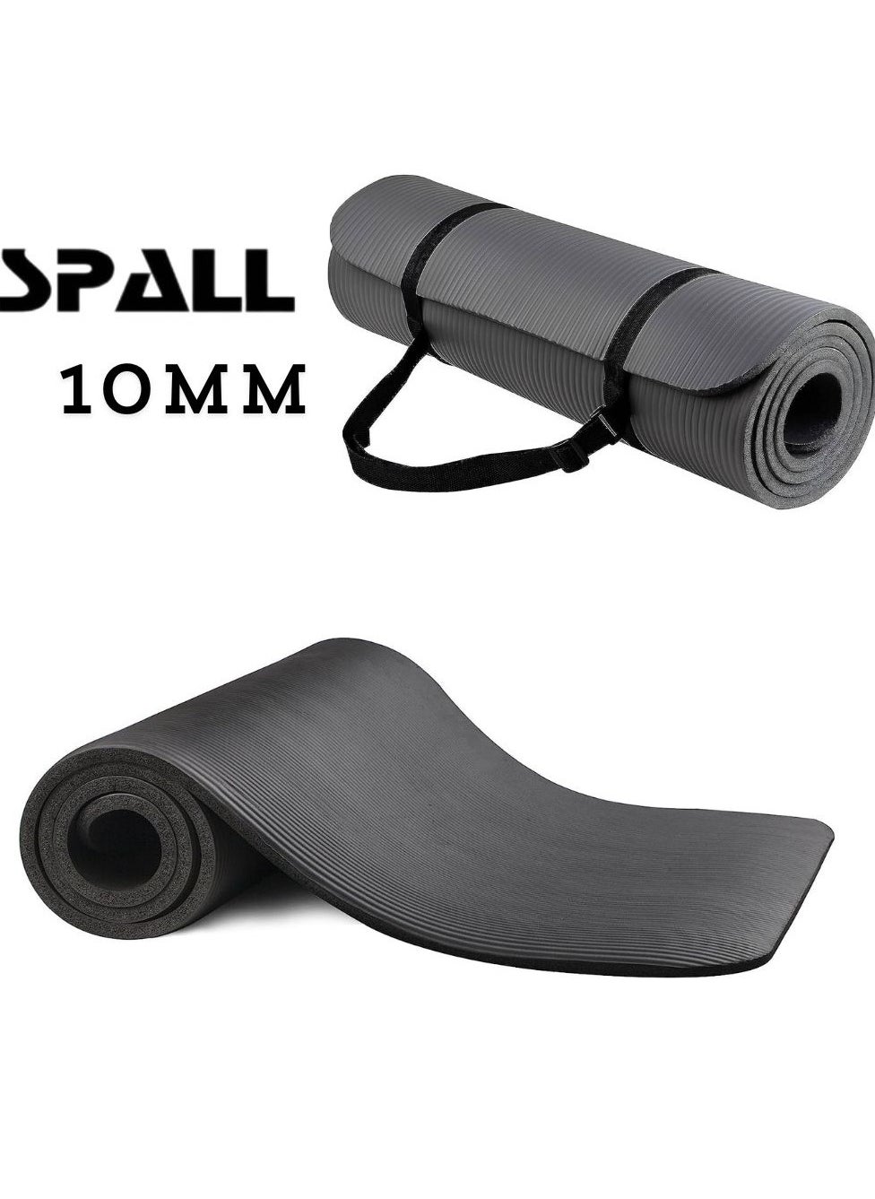 Spall Yoga Mat Non Slip,Yoga Mat with Strap Included 10mm Thick Exercise Mat Yoga and Many Other Home Workouts 