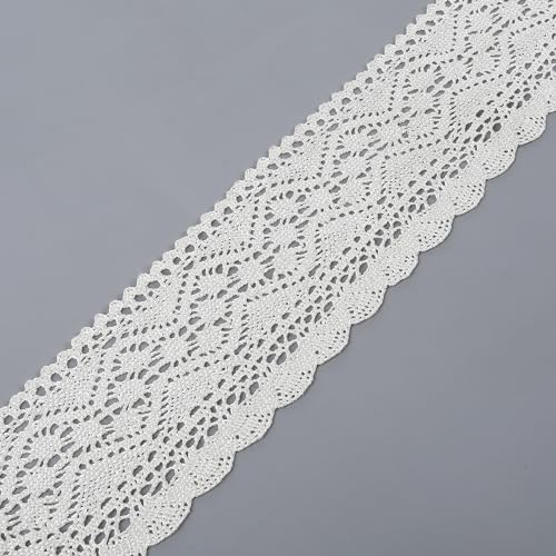 DaSync Embroidery Off-White Cream Crochet croshia crocia Lace Border for Sarees, Blouse Multi Glitter Dupatta, Women, Tailoring, Dresses, Suits, Lehenga, Gowns, chunni, Choli, Crafts 8 Meter - Image 2
