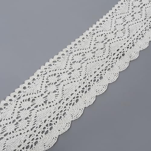 DaSync Embroidery Off-White Cream Crochet croshia crocia Lace Border for Sarees, Blouse Multi Glitter Dupatta, Women, Tailoring, Dresses, Suits, Lehenga, Gowns, chunni, Choli, Crafts 8 Meter - Image 1