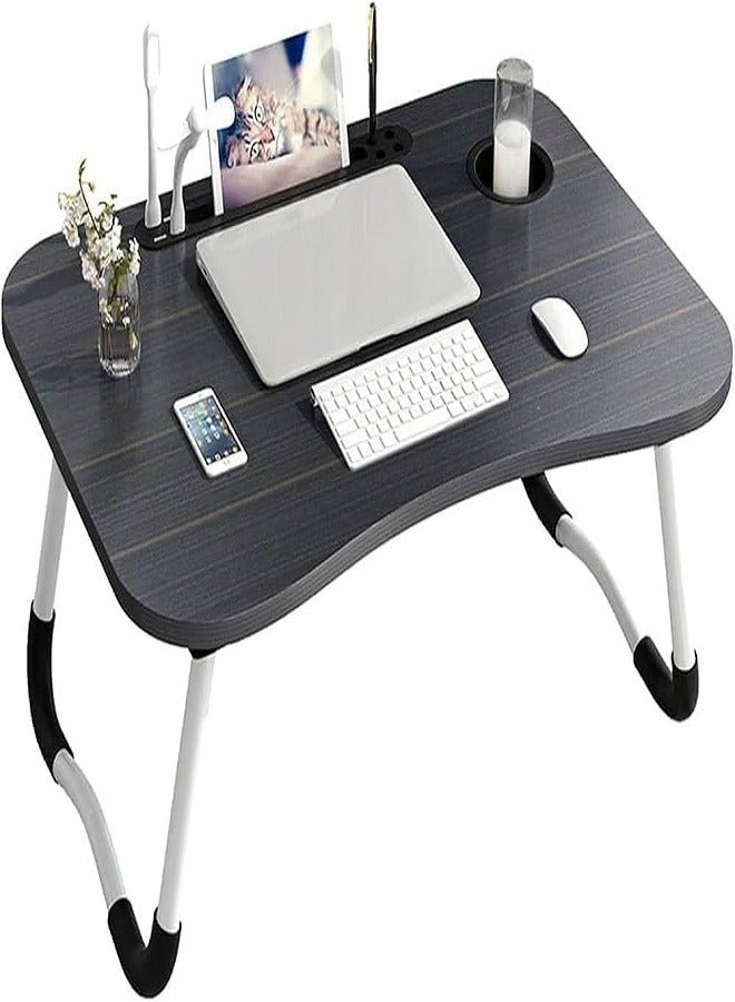 Generic Foldable laptop table with cup holder, made of multi-colored material  - Image 1