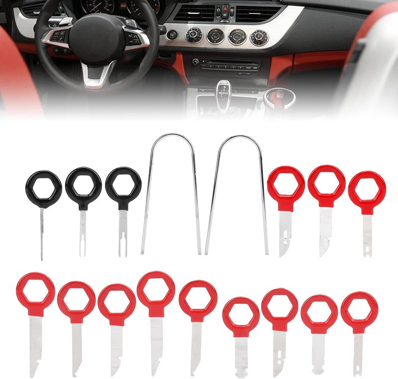 klarako Radio Removal Keys, klarako 17pcs Automotive Audio Stereo CD Player Radio Removal Keys Tool Kit Professional Removal Disassembly Tools for Car Stereo Audio - Image 2