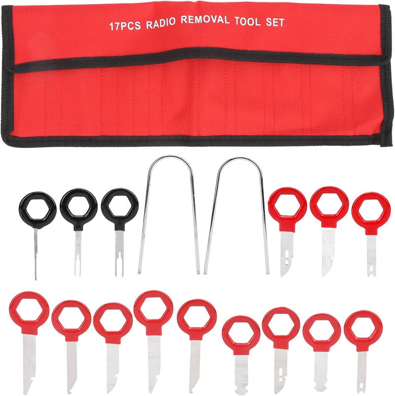 klarako Radio Removal Keys, klarako 17pcs Automotive Audio Stereo CD Player Radio Removal Keys Tool Kit Professional Removal Disassembly Tools for Car Stereo Audio - Image 5