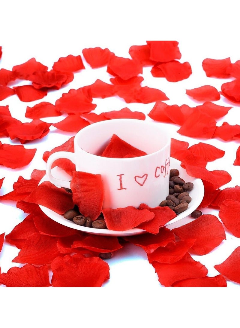 LIVQORA 2000 Pcs Artficial Rose Petals for Wedding Flowers Home Party Romantic Night Anniversary Valentine's Day, Red - Image 2