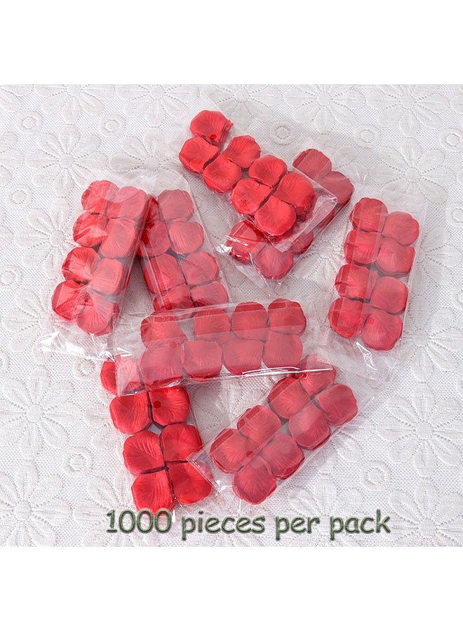 LIVQORA 2000 Pcs Artficial Rose Petals for Wedding Flowers Home Party Romantic Night Anniversary Valentine's Day, Red - Image 5