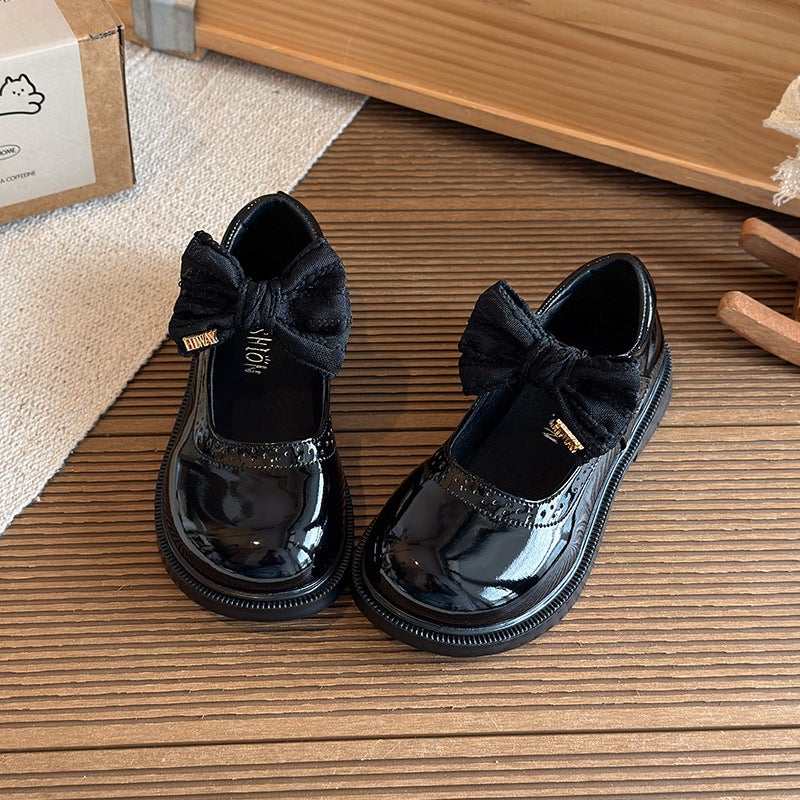 Girls'' Leather Shoes 2026 New Spring and Autumn Student Black British Style Children''s Performance Soft-Soled Little Girl Genuine Leather Princess Shoes - Image 1