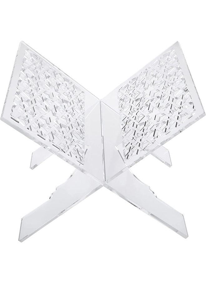 Lamsit Ibdaa - LAMSIT IBDAA - Clear Quran Stand - Transparent Acrylic Holder - Reading Stand for Open and Closed Books, Magazines, Textbooks – Ramadan Gift - Image 1
