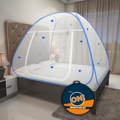 KOLAR Supreme On Mosquito Net for Double Bed | Polyester | Queen Size Foldable Machardani with Heart Design |Strong and Durable|Tent Type Corrosion Resistant - Image 3