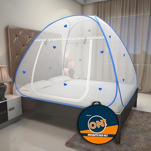 KOLAR Supreme On Mosquito Net for Double Bed | Polyester | Queen Size Foldable Machardani with Heart Design |Strong and Durable|Tent Type Corrosion Resistant - Image 2