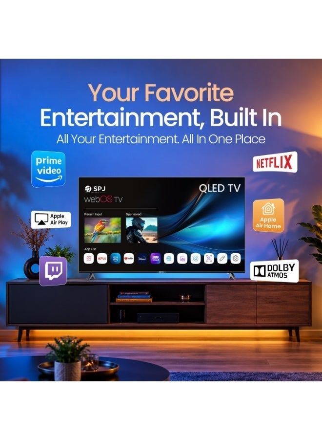 SPJ 65-Inch 4K Ultra HD Smart LED TV, WebOS, Dolby Audio, Magic Remote, Apple AirPlay, Wi-Fi, HDMI & USB, Black - Image 2
