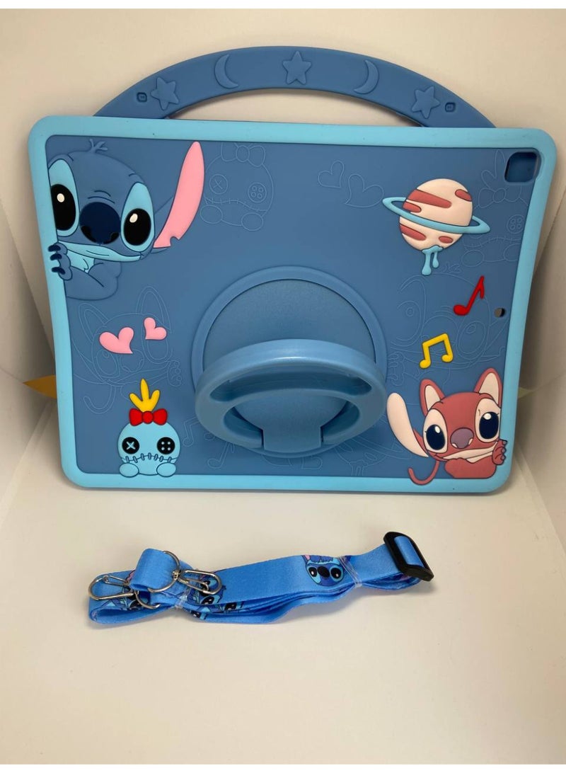 Cover Cartoon 3D Silicon Handle Stand Cover For iPad 9th/8th/7th Generation (2022/2021/2020/2019 Model, 10.2 inch) Funda Case (With Rope) - Image 4
