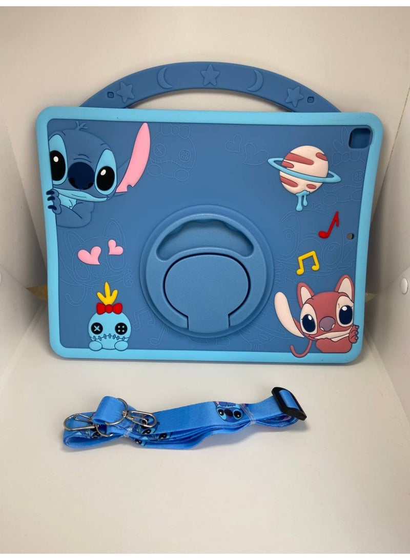 Cover Cartoon 3D Silicon Handle Stand Cover For iPad 9th/8th/7th Generation (2022/2021/2020/2019 Model, 10.2 inch) Funda Case (With Rope) - Image 3