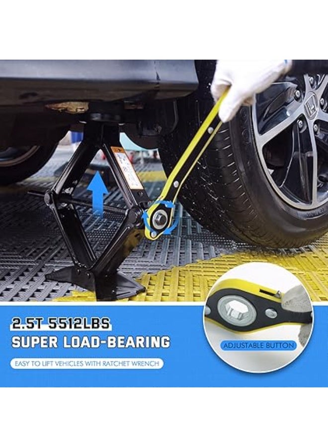 رافعة سيارة 2.5 طن – رافعة مقصية عالمية مع وسادة مطاطية – رافعة محمولة بمفتاح تثبيت العجلات – أداة طوارئ للسيارات، الدفع الرباعي والميني فان - Image 4