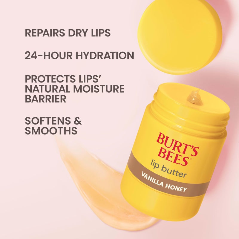 Burt's Bees Vanilla Honey Lip Butter, Repairs Dry Lips, 24 Hour Hydration, Locks in Moisture, Includes Shea and Mango Butters, Antioxidant Rich Vitamin E, Convenient Twist Up Dispenser, 0.5 Oz. - Image 2