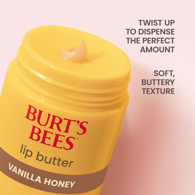 Burt's Bees Vanilla Honey Lip Butter, Repairs Dry Lips, 24 Hour Hydration, Locks in Moisture, Includes Shea and Mango Butters, Antioxidant Rich Vitamin E, Convenient Twist Up Dispenser, 0.5 Oz. - Image 5