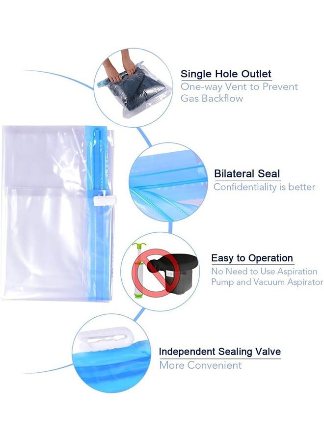10Pcs Compression Bags for Travel, Travel Essentials, No Vacuum or Pump Needed Space Saver Bags, Vacuum Storage Bags for Travel Accessorie, Travel and Home Packing Organizers (transparent) - Image 3