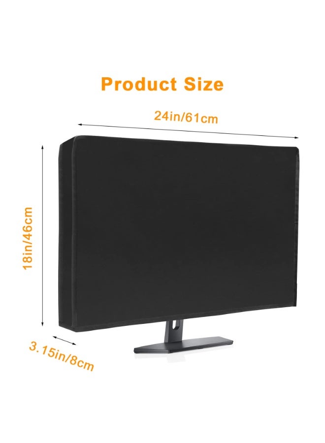 Chabeia Computer Monitor Dust Cover, Black Full Body Cover for Computer Screen Anti-Static, LCD-Silky HD Panel Dust Protective Sleeve, 24 X 18X 3.2 inches（Black） - Image 2