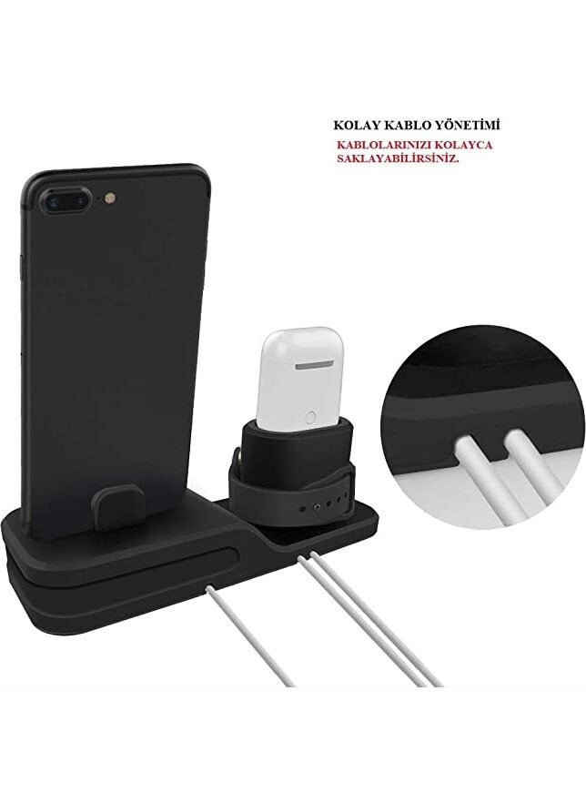 Markacase - Silicone Dock Stand Compatible with Apple Watch & iPhone &; Air Pods - Image 1