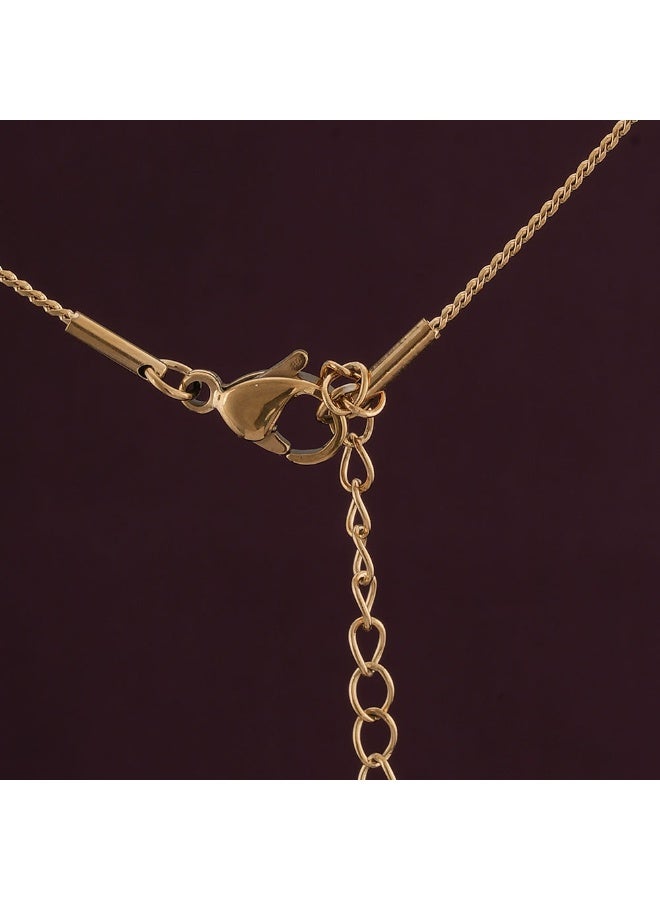 PALMONAS 18k Gold Tone Plated White Heart Necklace
 for Women - Image 3