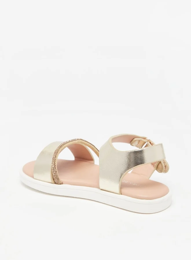 Flora Bella By Shoexpress Girls Embellished Sandals With Hook And Loop Closure