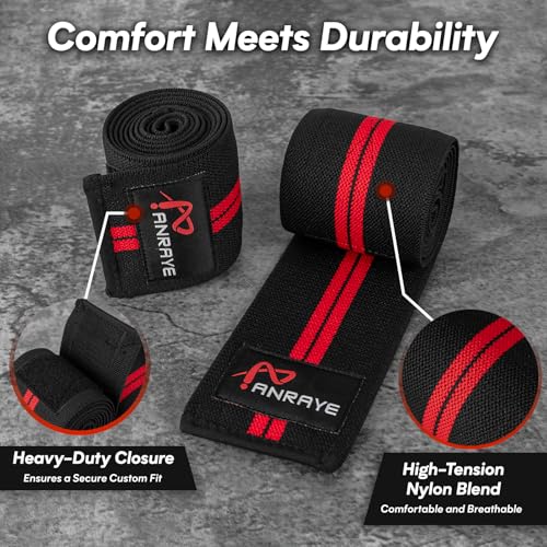 Anraye Elbow Wraps for Weightlifting - 47" Adjustable Compression Straps & Brace for Joint Support (1 Pair), Elbow Wraps Weight Lifting Men Women for Bench Press Powerlifting and Fitness Training - Image 5