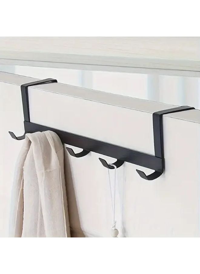 Black 5 Hooks Bohemian Metal Over The Door Rack For Towels Clothes - Image 5