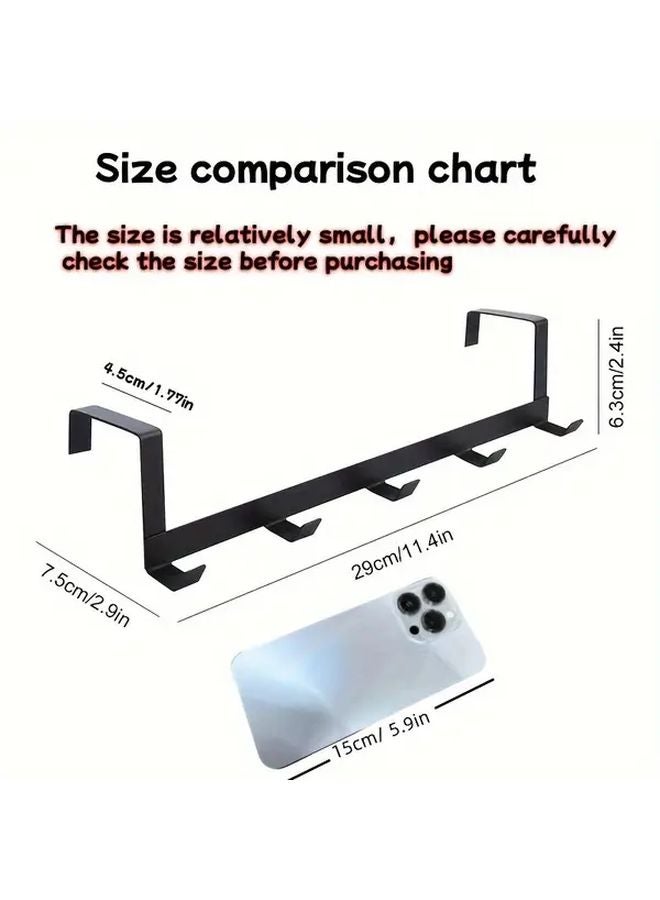 Black 5 Hooks Bohemian Metal Over The Door Rack For Towels Clothes - Image 4