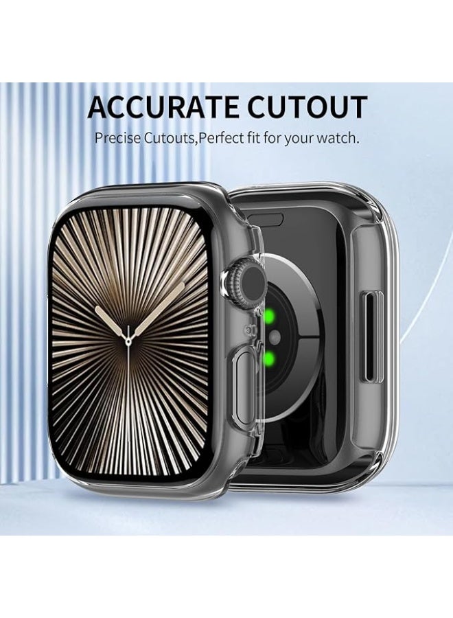 wexon Apple Watch Screen Protector Case Series 10 42mm, Ultra-Thin Scratch Resistant Full Protective Hard PC Bumper Cover for iWatch 10 Accessories (Transparent, 42mm) - Image 4