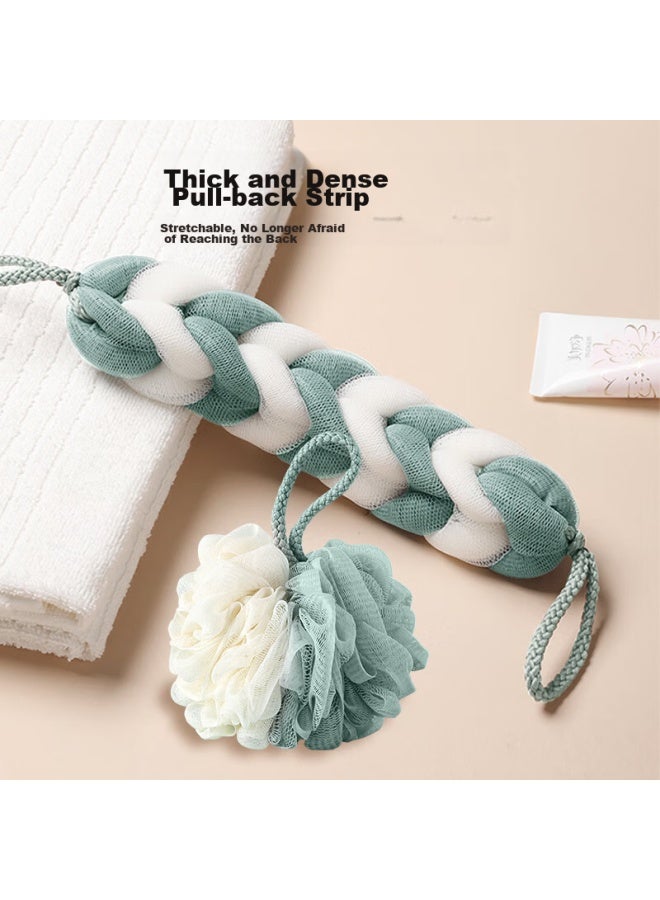 Bao Shi Baoshi Bath Sponge And Loofah 2-piece Set, Exfoliating Scrubber, Back Scratcher, Bath Bar, Foaming Body Wash, Lathering Tool, Bath Flower - Image 2