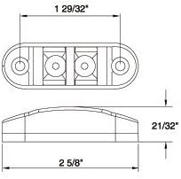 AUTOSMART Set of 4 2 Amber Oval Oblong LED ClearanceSide Marker Light Surface Mount with Chrome Bezel for TRUCK TRAILER - Image 2