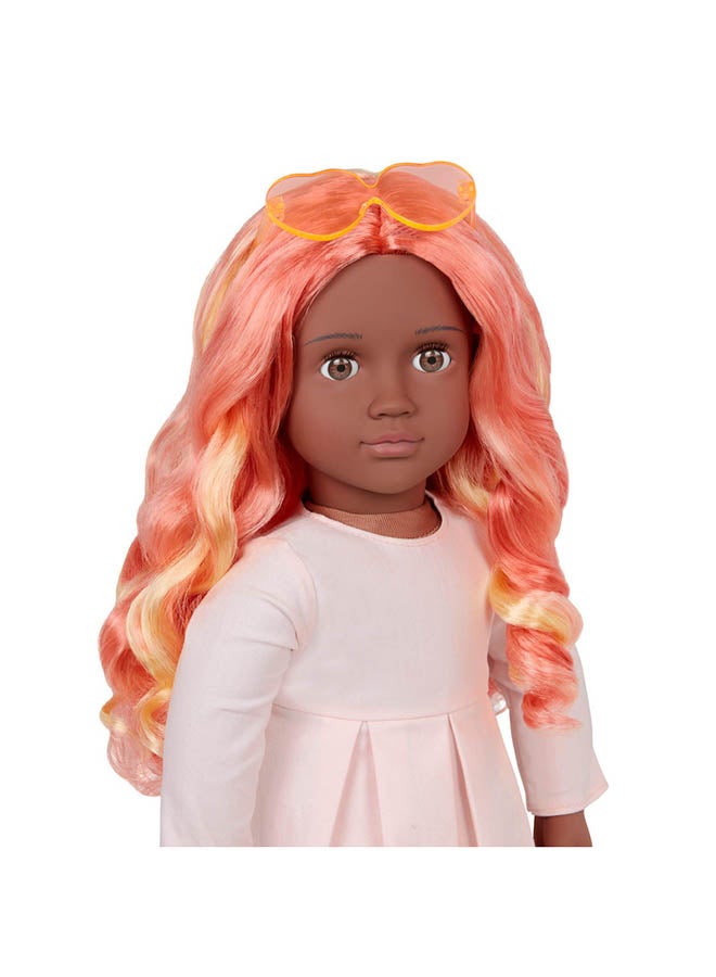 Our Generation 18-inch Fashion Doll – Brown Eyes & Multicolored Hair – Dress Outfit With Faux-Fur Trim 

 – Pretend Play – Toys For Kids Ages 3 & Up – Mirabelle - Image 4