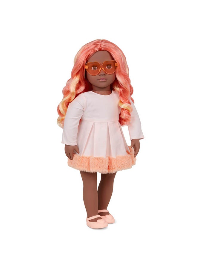 Our Generation 18-inch Fashion Doll – Brown Eyes & Multicolored Hair – Dress Outfit With Faux-Fur Trim 

 – Pretend Play – Toys For Kids Ages 3 & Up – Mirabelle - Image 2