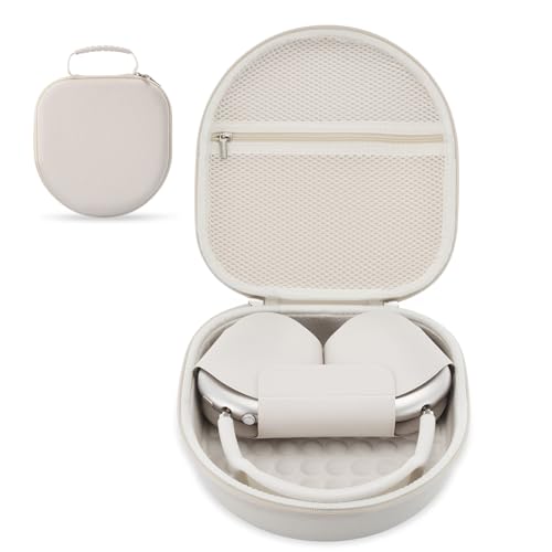 TUNYINSH Case for Apple Airpods Max 2/ Airpods Max Headphones, Travel Portable Headphone Hard Case Cover Bag, Mesh Pouch with Zipper for Charger and Accessories (Starlight) - Image 1