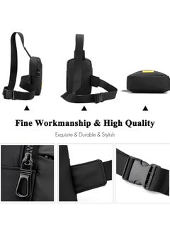KASTWAVE Sling Bag for Men, Waterproof Lightweight Single Shoulder Small Backpack Chest Bag Messenger Bag Suitable for Casual Outdoor Travel Running Cycling Blue  - Image 4