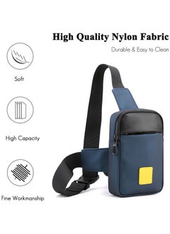 KASTWAVE Sling Bag for Men, Waterproof Lightweight Single Shoulder Small Backpack Chest Bag Messenger Bag Suitable for Casual Outdoor Travel Running Cycling Blue  - Image 2