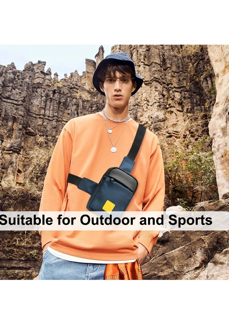 Sling Bag for Men, Waterproof Lightweight Single Shoulder Small Backpack Chest Bag Messenger Bag Suitable for Casual Outdoor Travel Running Cycling Blue