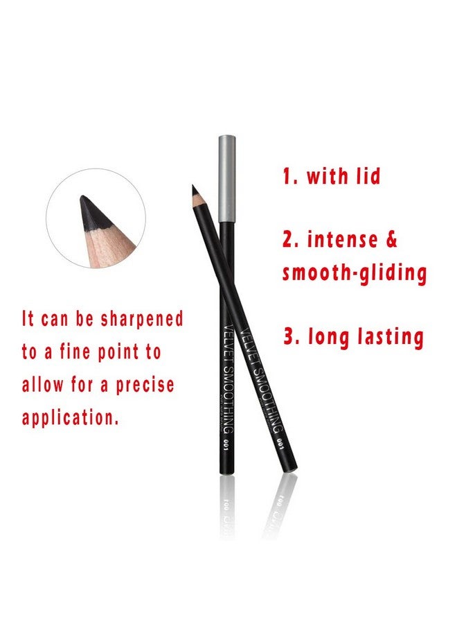 Linble Black Eyeliner Pencil Set 12 Pcs Smudge Proof Matte Waterproof Long Lasting Makeup Eye Liners - Image 3