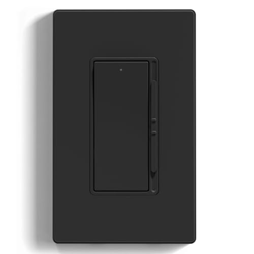ELEGRP Digital Dimmer Light Switch for 300W Dimmable LED/CFL Lights and 600W Incandescent/Halogen, Single Pole/3-Way LED Slide Dimmer Light Switch, Wall Plate Included, UL Listed, 1 Pack, Matte Black - Image 1