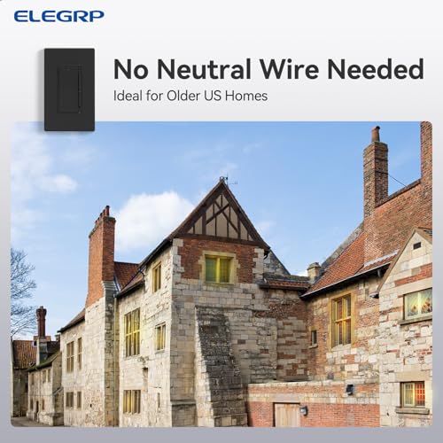 ELEGRP Digital Dimmer Light Switch for 300W Dimmable LED/CFL Lights and 600W Incandescent/Halogen, Single Pole/3-Way LED Slide Dimmer Light Switch, Wall Plate Included, UL Listed, 1 Pack, Matte Black - Image 5