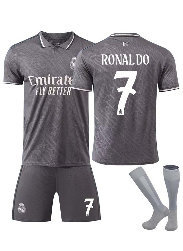 Generic - 2025 Season Madrid Away Football Kits CR #7 Fans Football Jersey/Shorts Socks Gift Set Youth Sizes and Adult Size - Image 1