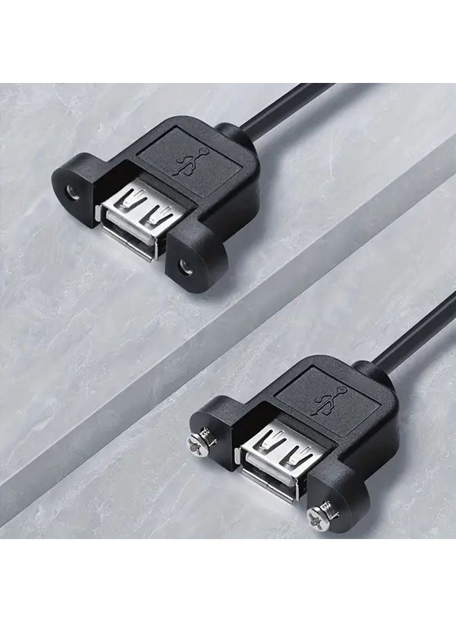 1 قطعة موصل USB أنثوي ثقيل مع فتحة برغي كابل طاقة بيانات ثنائي النواة - Image 2