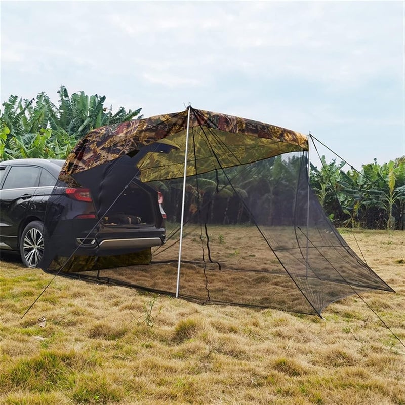VFNRESW Tents Tour Car Rear Tent Extension Sunshade Tent Vehicle Trunk Side Awning Off-road Outdoor Canopy Camping Tent(Camouflage) - Image 2