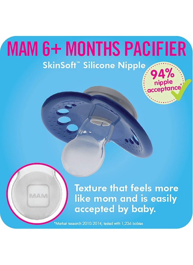 MAM MAM Original Day & Night Baby Pacifier, Shape Helps Promote Healthy Oral Development, Glows in the Dark, 3 Pack, 6-16 Months, Unisex  - Image 4