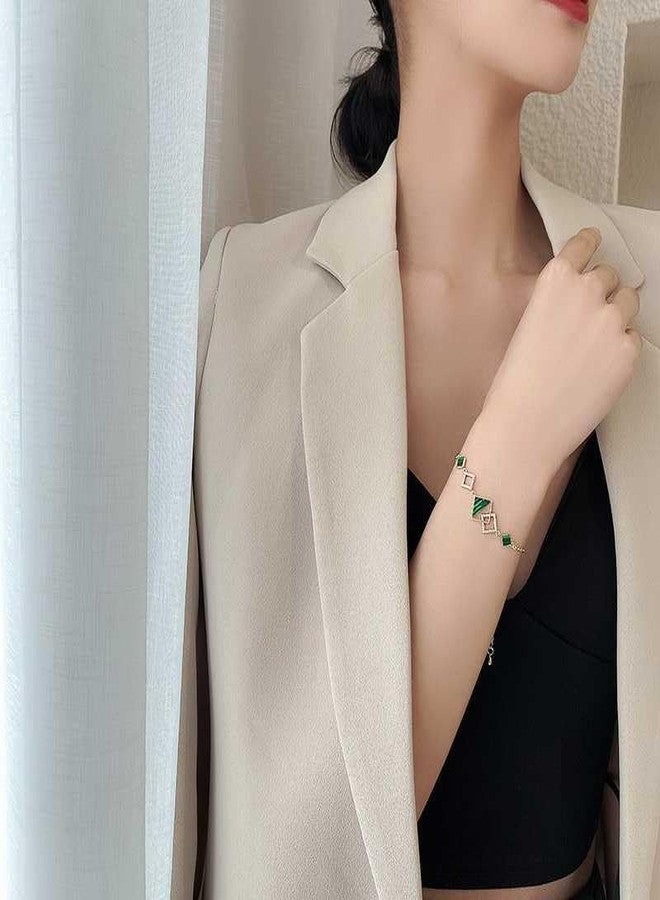 Bling Queen سوار بلينغ كوين النسائي الهندسي المرصع بالكريستال والزركونيا المكعبة - Image 4