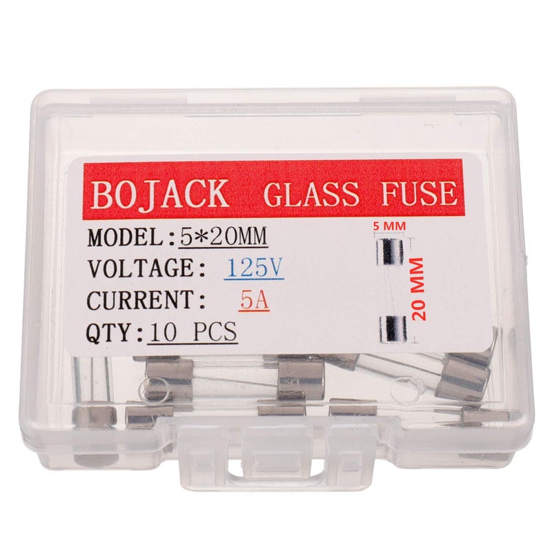 BOJACK F5AL125V 5x20 mm 5 A 125 V fuses 0.2x0.78 Inch 5 amp 125 Volt Fast-Blow Glass Fuses (Pack of 10) - Image 3