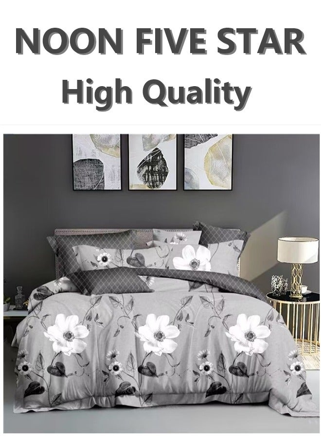 Ultra Soft 6PCS Duvet Cover Set King 220x240cm Includes 4 Pillow Covers + Fitted Sheet
