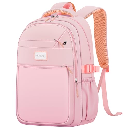 PRAGARI Aesthetic Backpack for School Cute Laptop Pink Backpack Teens Girls Travel Casaul Daypack Lightweight Book Bags - Image 1