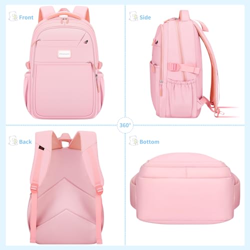 PRAGARI Aesthetic Backpack for School Cute Laptop Pink Backpack Teens Girls Travel Casaul Daypack Lightweight Book Bags - Image 5