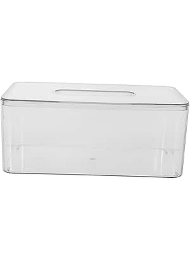 Clear Tissue Box Holder Modern Transparent Napkin Dispenser For Dining Room Office Space Saving Paper Container Easy Access Stylish Home Organization Acrylic - Image 1